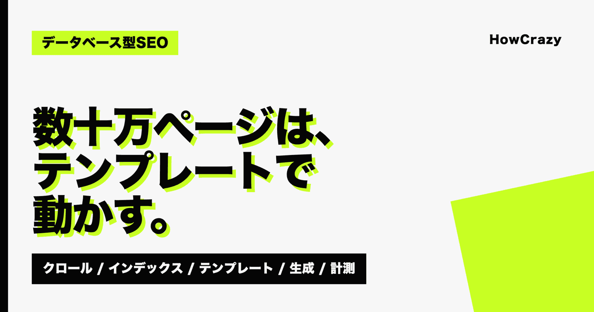 データベース型サイトのSEO完全ガイド|テンプレート単位で数十万ページを動かす技術【2026年版】